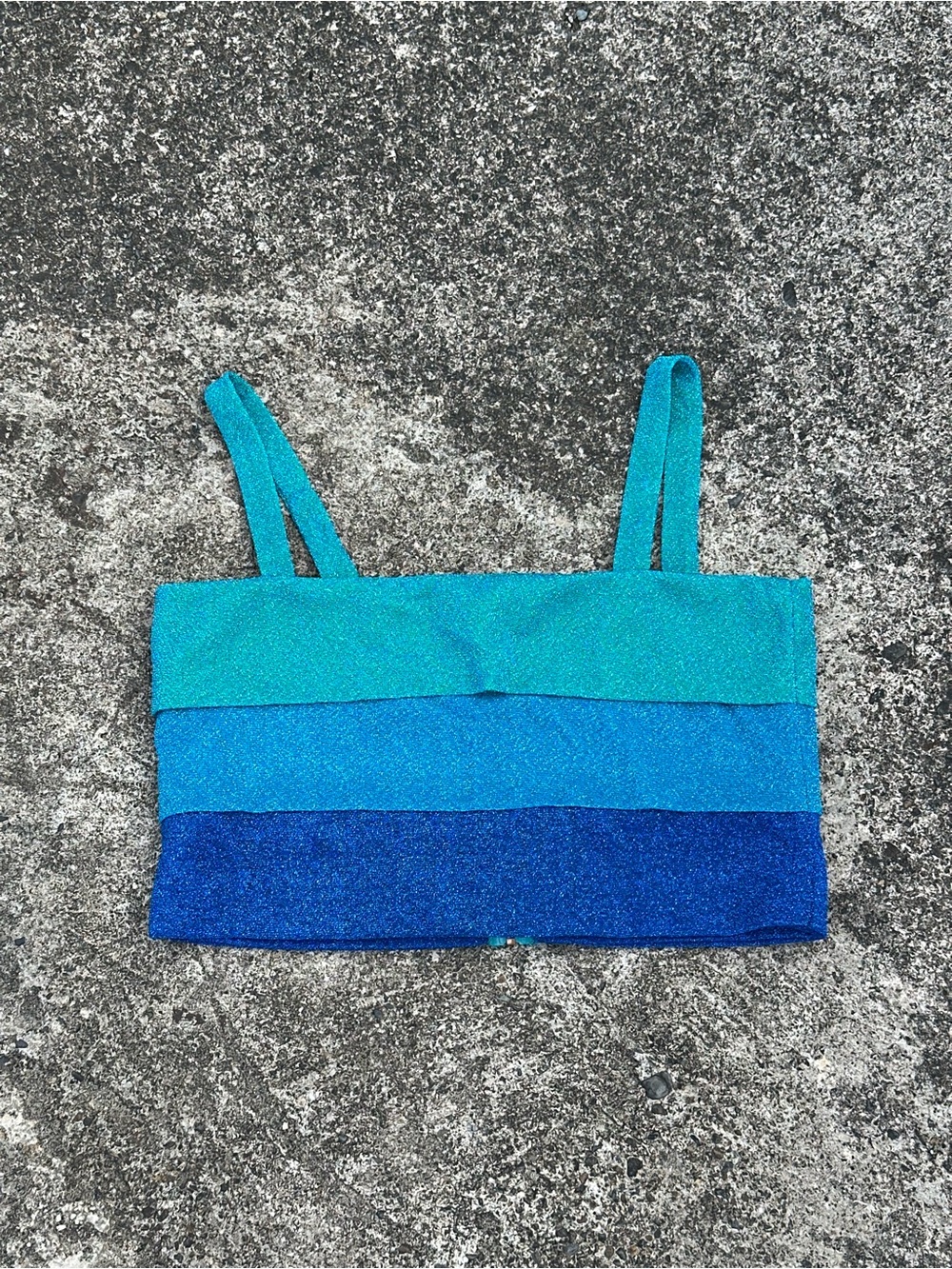 Be You Shimmer Ombre Blue Crop Top